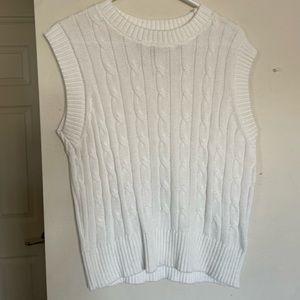 White Knit Sweater Vest